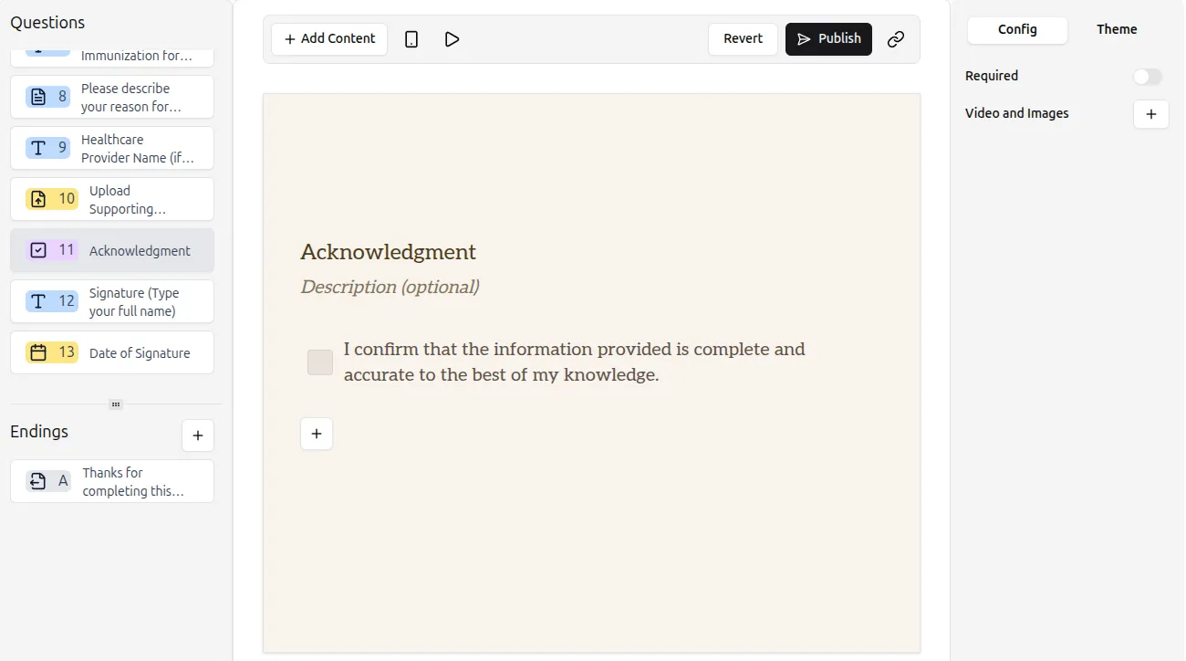 Checkbox question in the form editor