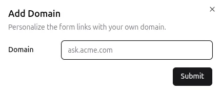Add custom domain Input