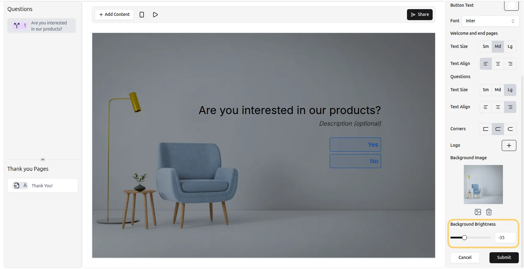 Background properties