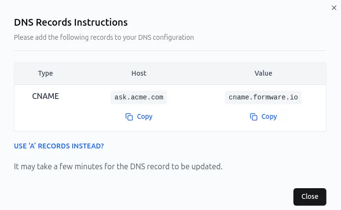 DNS configuration