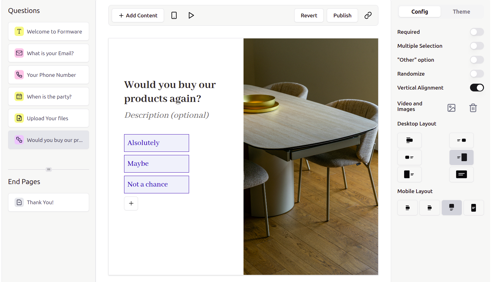 Formware, create and share forms for free.