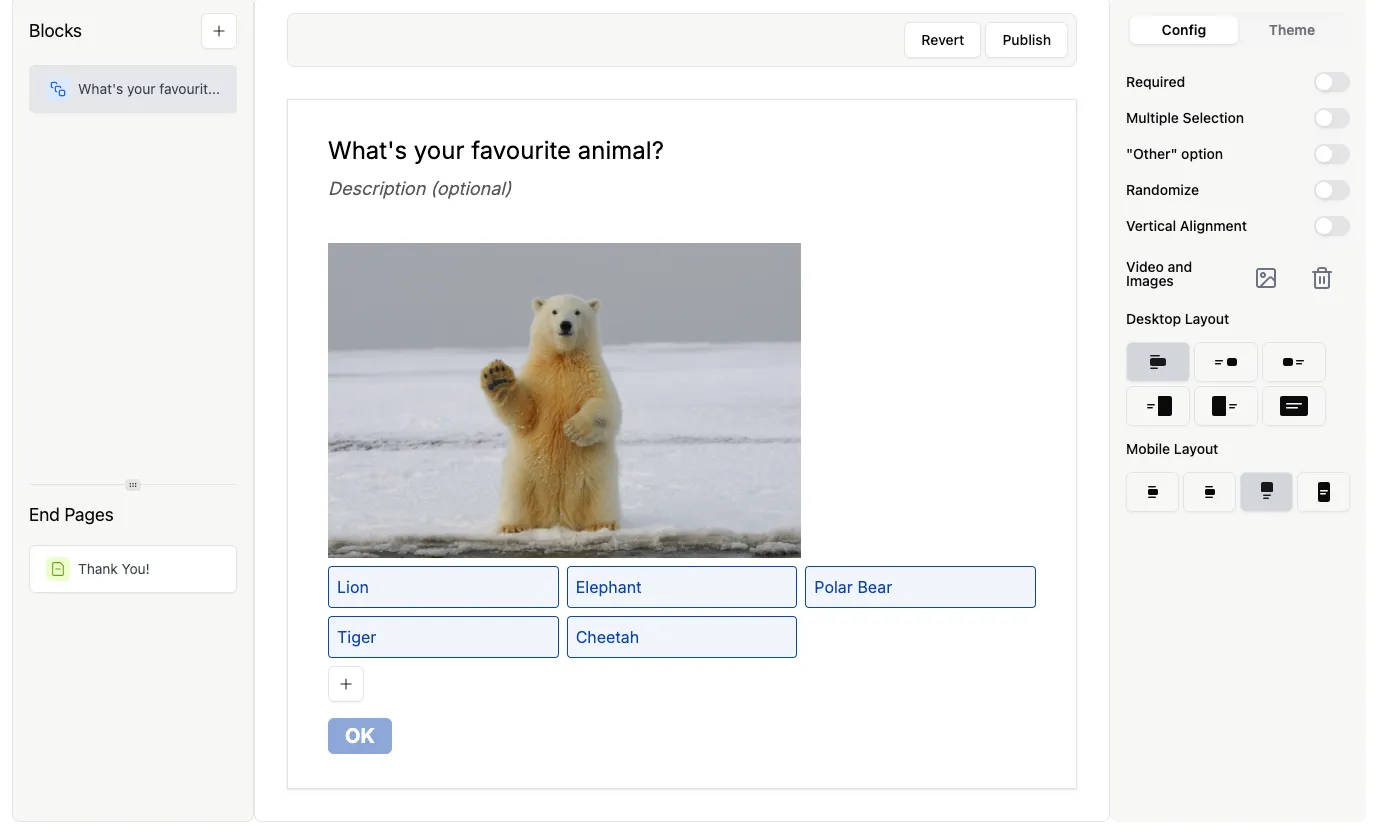 Vertical alignment Off