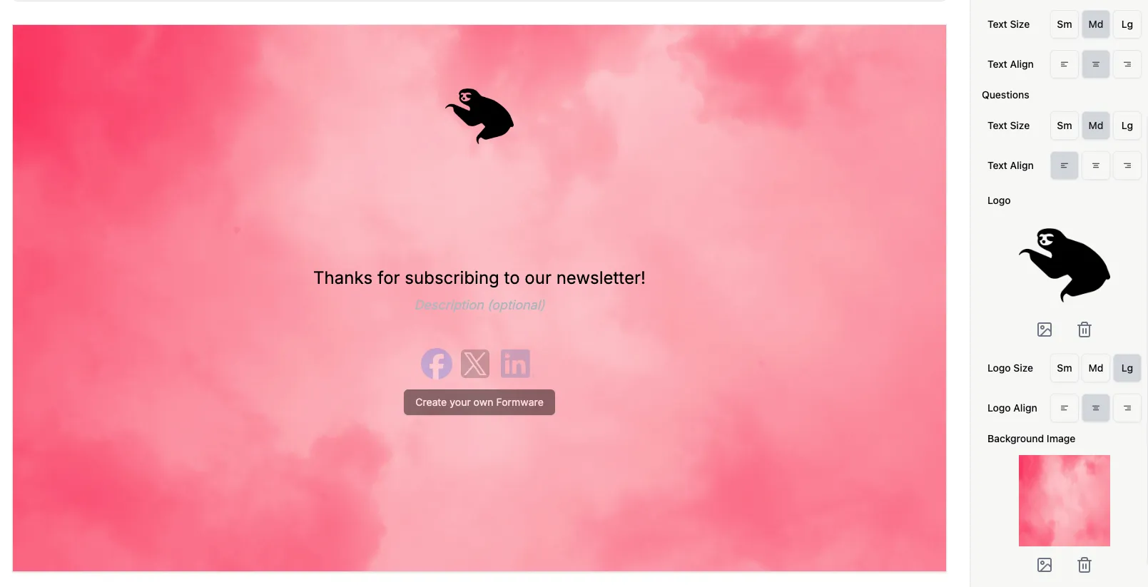 Logo - large and center aligned