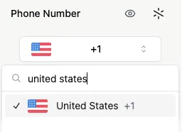 Select default country code
