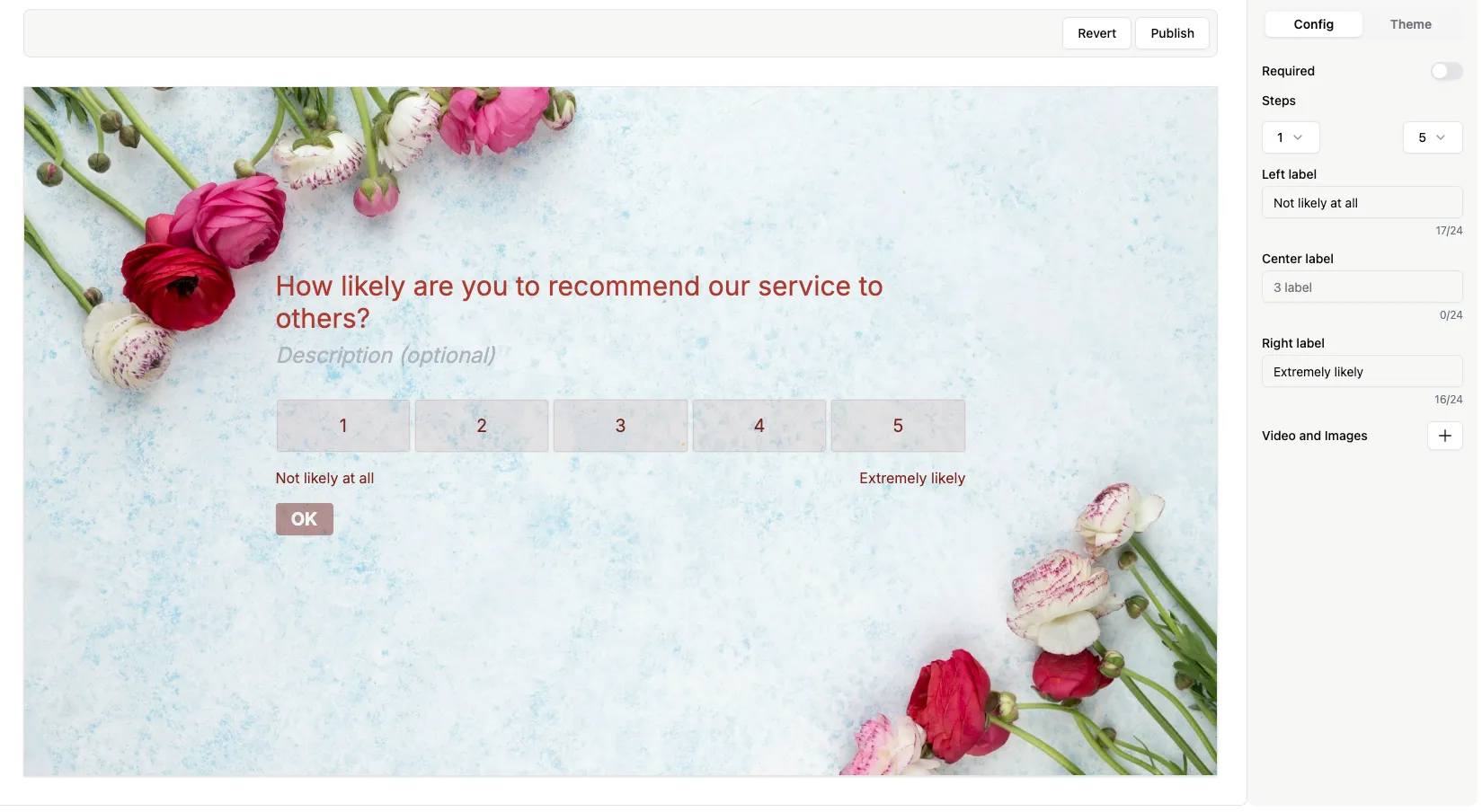 Opinion Scale with 5 steps