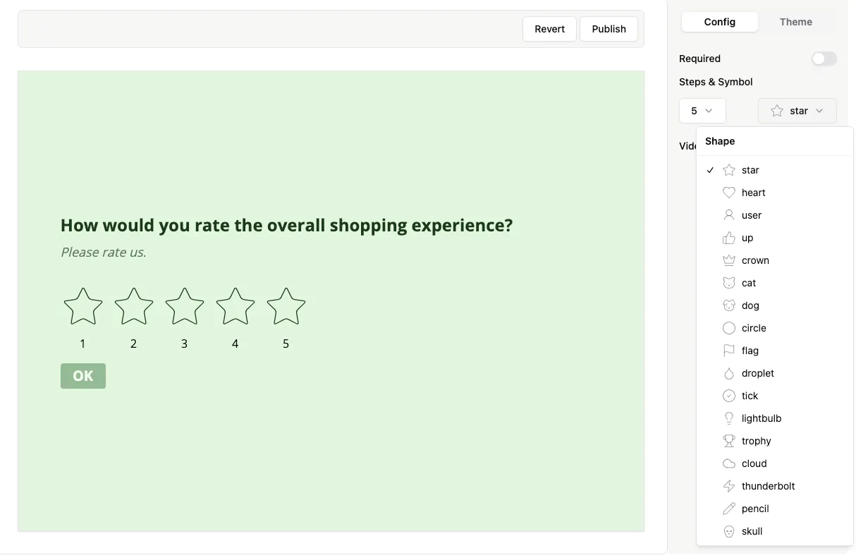 Rating question symbols