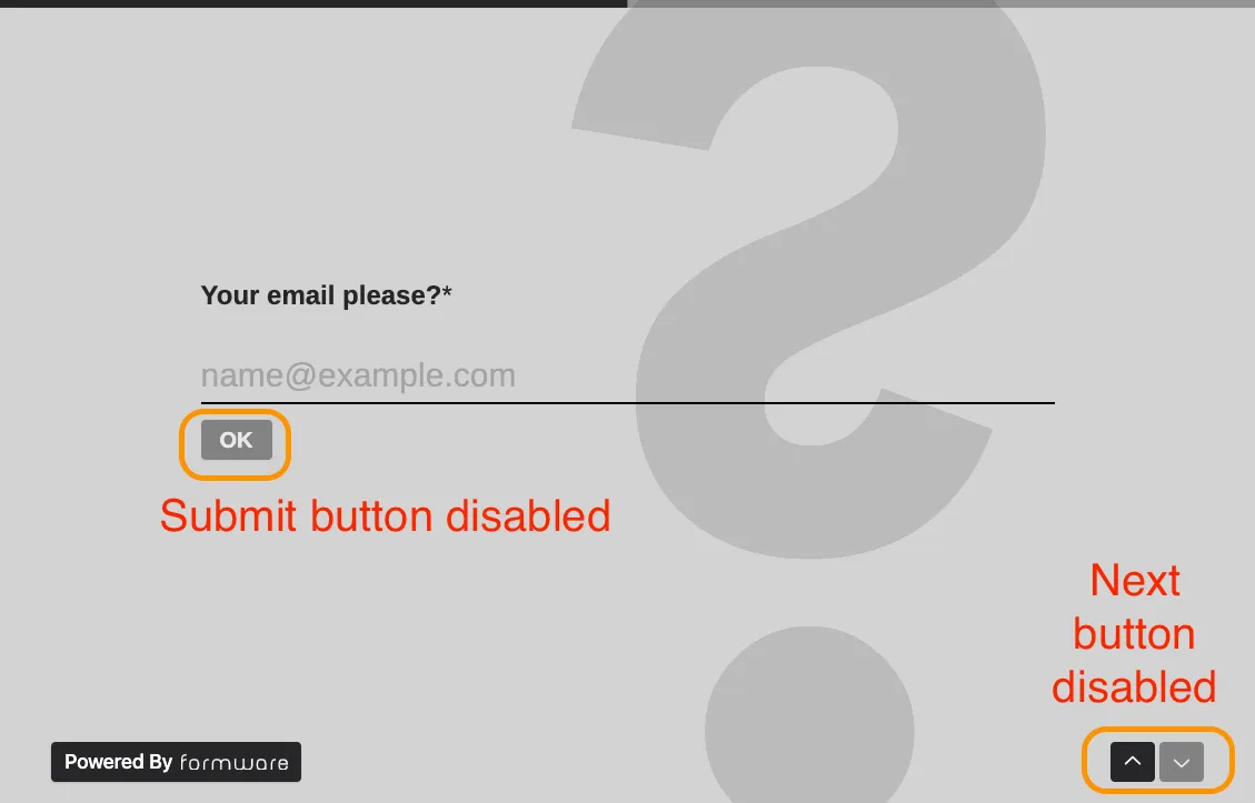 Required questions in form