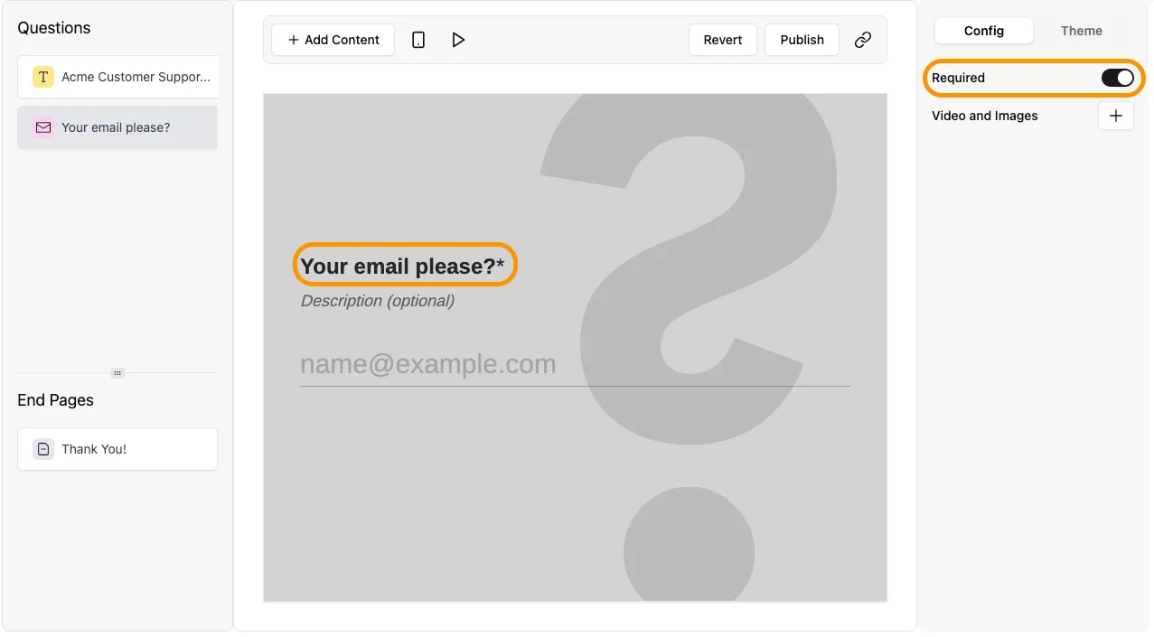 Make question required