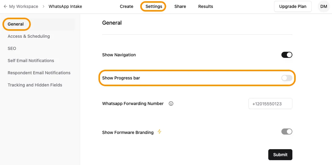 Progress Bar - Toggle On/Off