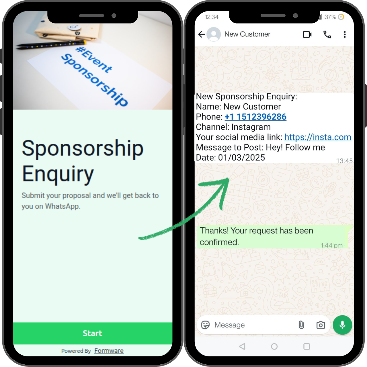 Send form responses to Whatsapp