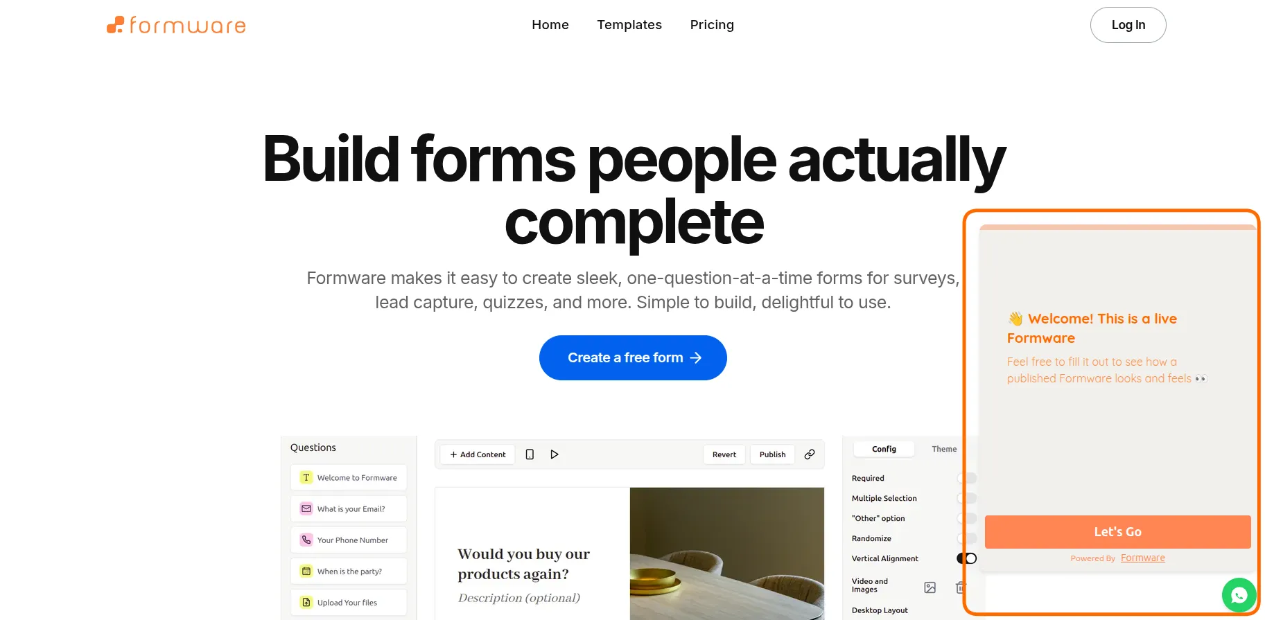 WhatsApp Widget on Formware